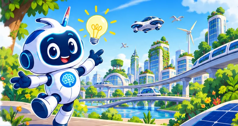 TurboNeurone imagine une ville du futur écologique avec des transports innovants et des jardins